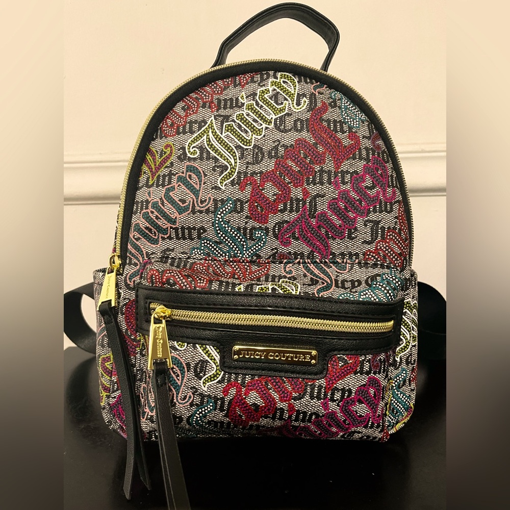 Black/ Multi Colored Juicy Couture back pack